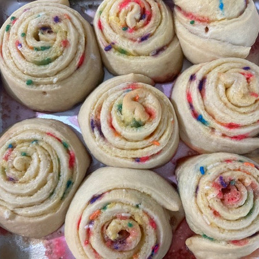 Birthday Cake Cinnamon Rolls