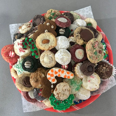 Assorted decorated italian cookie trays