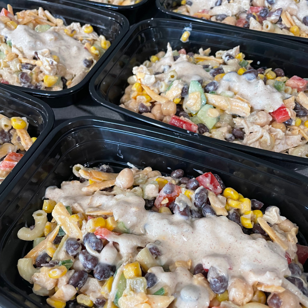 Southwest pasta salad meal prep